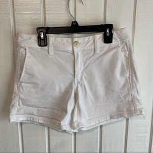 American Eagle White Midi Shorts